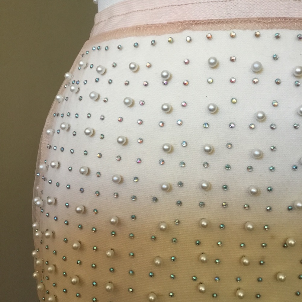 Beach Bunny Swimwear Glitzy Girl Mesh Pearl Top Skirt Set - Picture 8 of 16